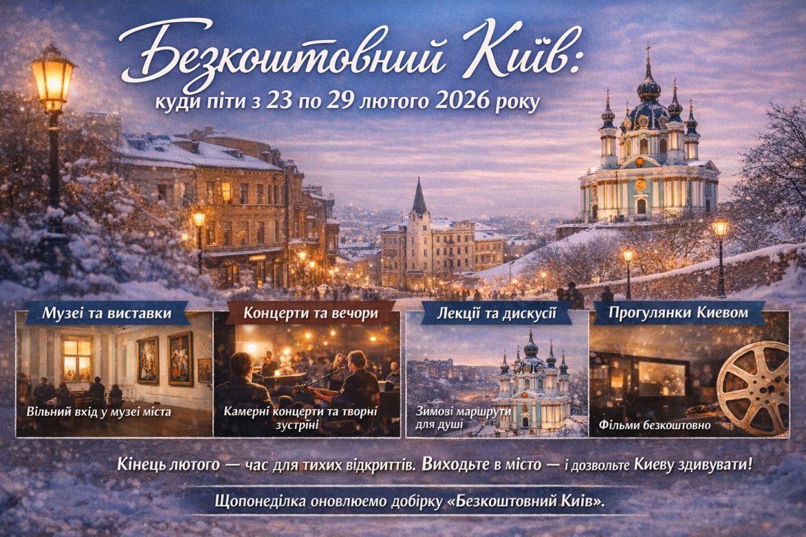 Безкоштовний Київ: куди піти з 23 лютого 2026 року Безкоштовний Київ: куди піти з 23 лютого 2026 року